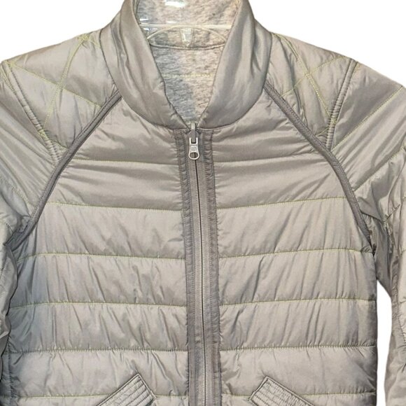 Lululemon The Bomb Bomber Quilted Reversible Jacket‎ Grey Size 2 - Picture 2 of 9